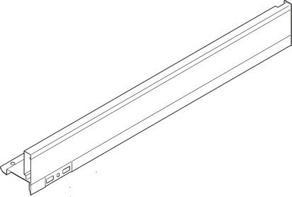 LEGRABOX царга, высота N (66,3 мм), НД=500 мм, правая, серый орион