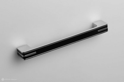 Monohrome мебельная ручка-скоба 160 мм хром полированный с черной вставкой