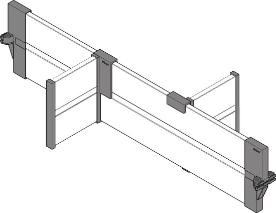 ORGA-LINE для TBX intivo, поперечные разделители 600/450мм, черн., к-т