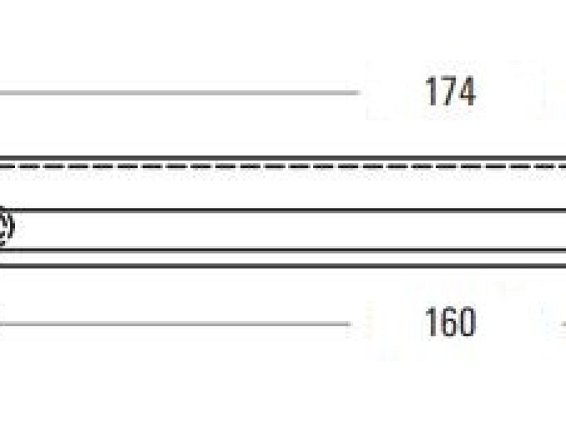 Line торцевая мебельная ручка 160 мм антрацит матовый