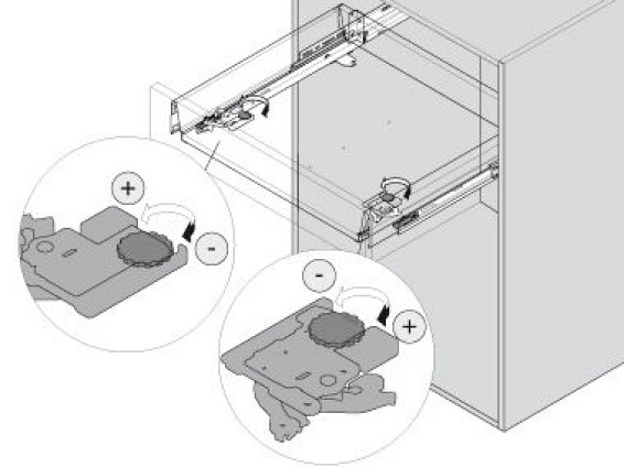 TANDEMBOX TIP-ON, направляющие 50кг, 550мм, комплект