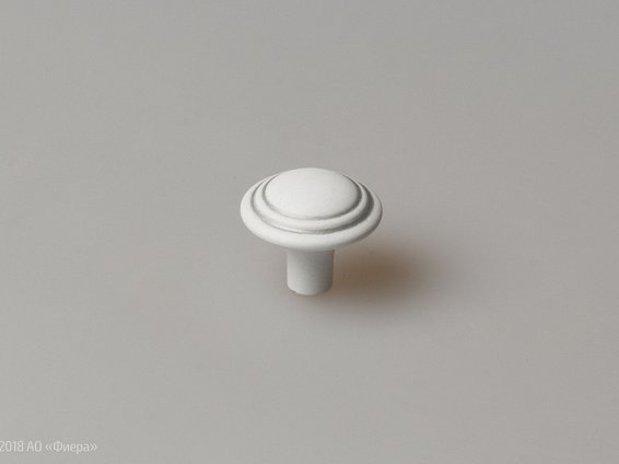 FB060 мебельная ручка-кнопка серебро прованс с белой матовой патиной