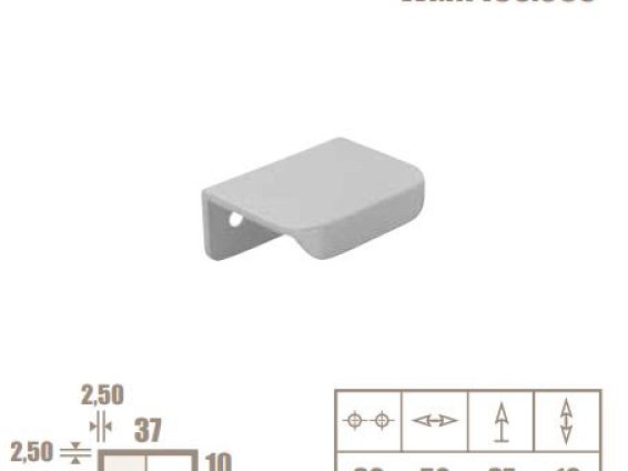 WMN450 торцевая мебельная ручка-профиль 50 мм черный матовый