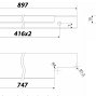 Ray торцевая мебельная ручка для фасадов 900 мм черный матовый