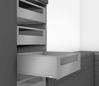 Внутренний ящик LEGRABOX pure TIP-ON BLUMOTION (высота C 177, глубина 350 мм, до 20 кг), серый орион