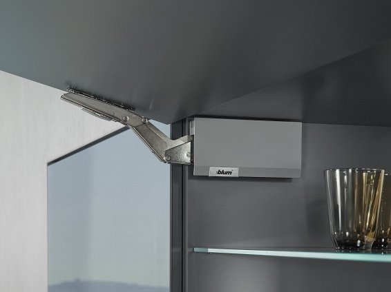 Поворотный подъемный механизм AVENTOS HK top 29 для TIP-ON, для узкой алюминиевой рамки, серый, саморез